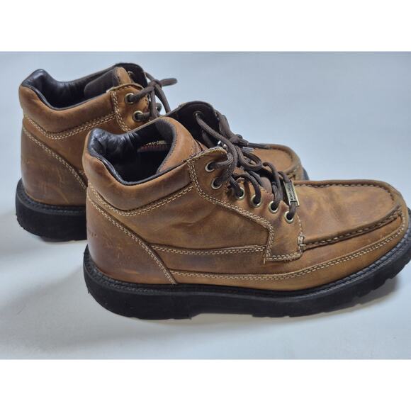 ROCKPORT XCS Men's 8.5 Brown Leather Waterproof Hiking Work Ankle Boots - Picture 6 of 9